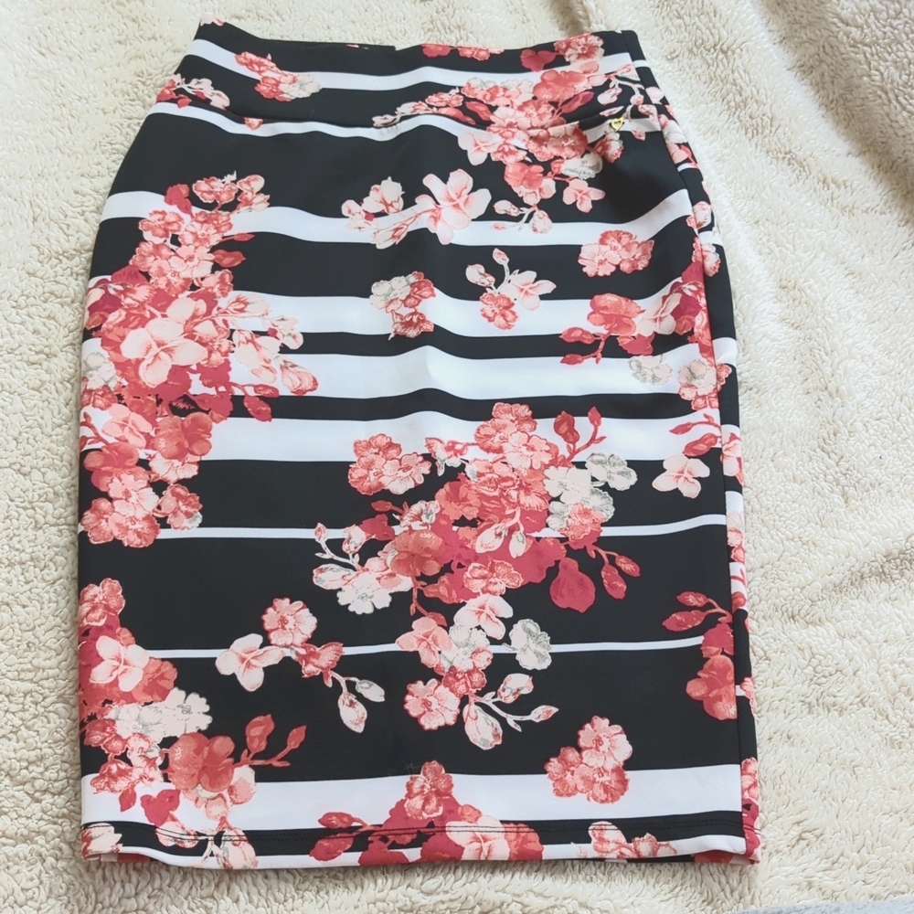 Floral striped skirt